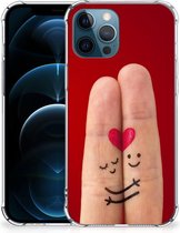 Coque hybride anti-choc iPhone 12 | 12 Pro Coque de téléphone robuste avec bord transparent Love