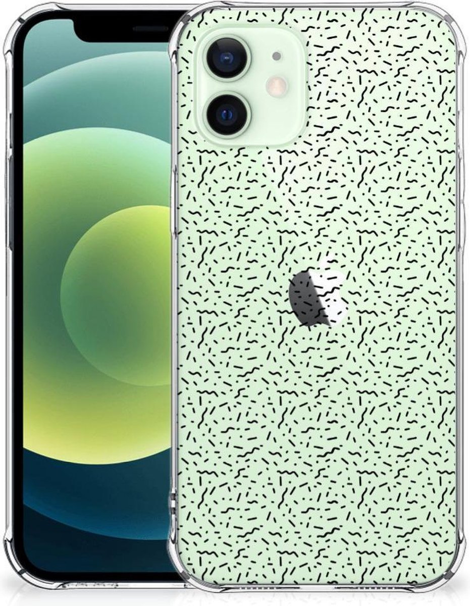 iPhone 12 Mini Doorzichtige Silicone Hoesje Stripes Dots