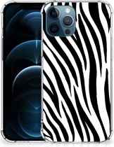 Hoesje iPhone 12 | 12 Pro GSM Hoesje met doorzichtige rand Zebra