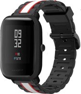 Siliconen Smartwatch bandje - Geschikt voor  Xiaomi Amazfit Bip Special Edition band - zwart/wit - Horlogeband / Polsband / Armband