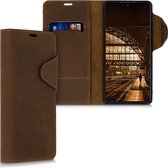 kalibri telefoonhoesje voor Samsung Galaxy S10 Lite - Hoesje met pasjeshouder en standaard - bruin - Wallet case