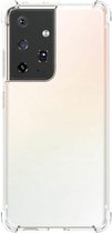 Shop4 - Geschikt voor Samsung Galaxy S21 Ultra Hoesje - Zachte Back Case Drop Proof Transparant