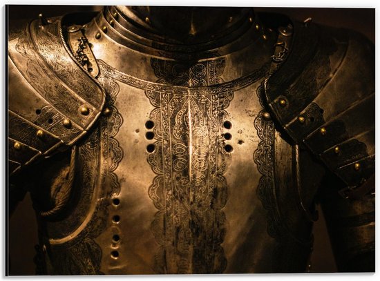 Dibond - Harnas van ridder uit de Geschiedenis - 40x30cm Foto op Aluminium (Wanddecoratie van metaal)
