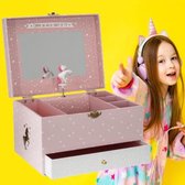Decopatent® Muziekdoos met Muziek en Unicorn voor Meisjes - Sieradenhouder - Sieradendoos kind - Muziekdoosje Unicorns