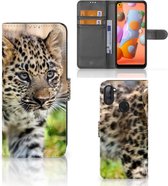 GSM Hoesje Geschikt voor Samsung Galaxy M11 | A11 Beschermhoesje met foto Baby Luipaard