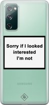Samsung S20 FE transparant hoesje - Not interested | Samsung S20 FE case | wit | Casimoda