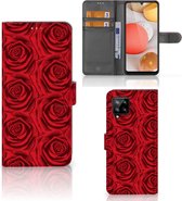 GSM Hoesje Geschikt voor Samsung Galaxy A42 5G Mobiel Bookcase Red Roses