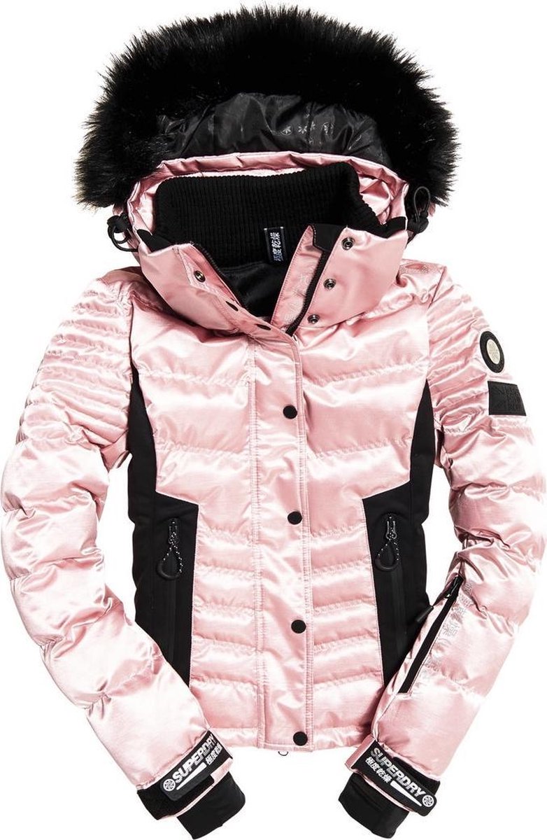 Super Dry luxe Snow Puffer dames ski jas roze | bol.com