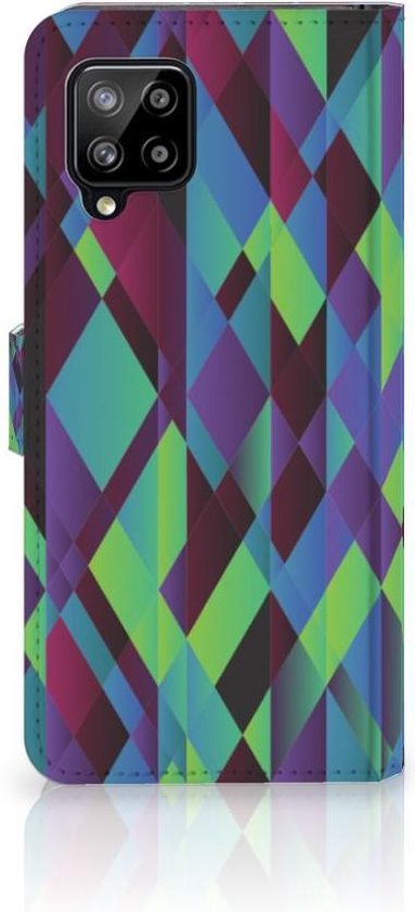 PU Cuir Premium Flip Case pour Samsung Galaxy A42 5G Coque Résumé Vert Bleu