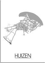 Huizen Plattegrond poster A2 (42x59,4cm) - DesignClaud