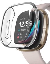 Shop4 - Fitbit Sense Case - Siliconen Transparant