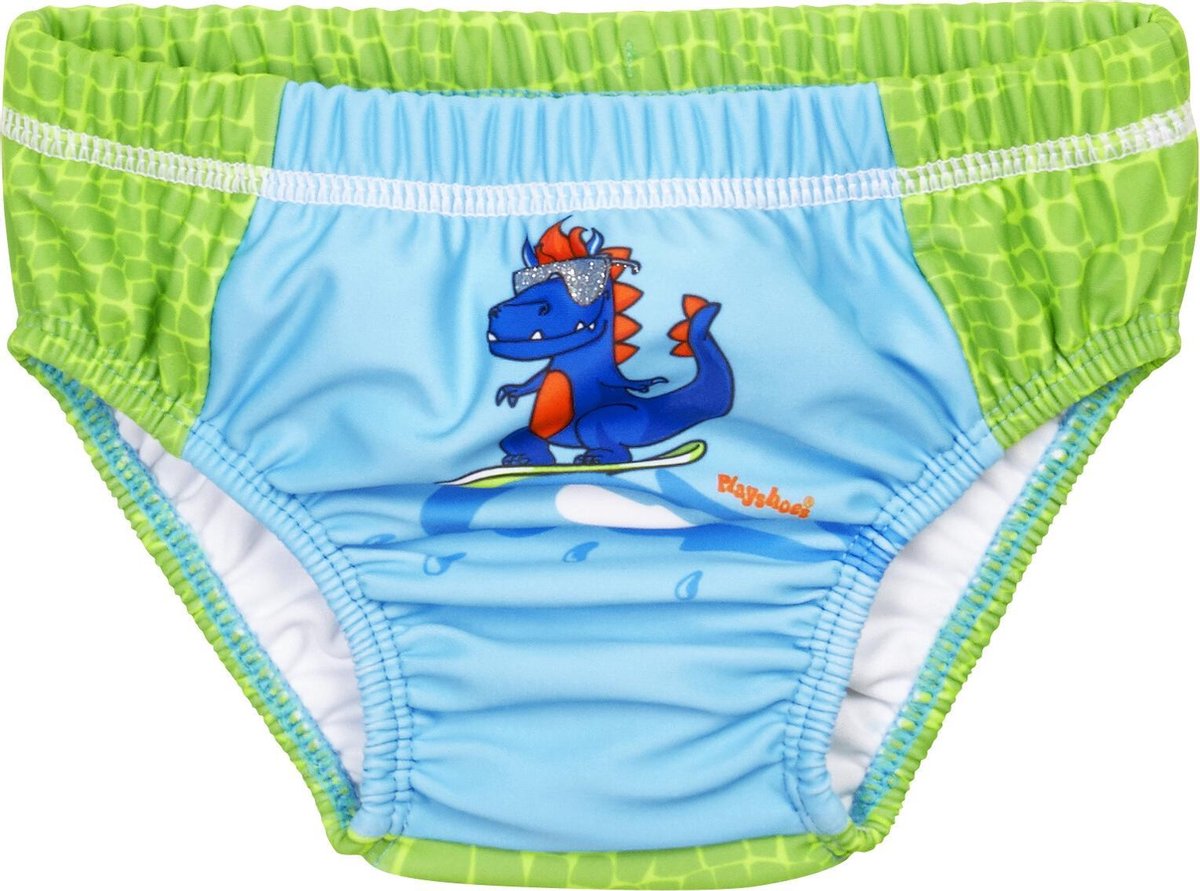 Playshoes UV-beschermende luierzwembroek Dino blauw-groen