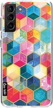 Casetastic Samsung Galaxy S21 Plus 4G/5G Hoesje - Softcover Hoesje met Design - Bohemian Honeycomb Print