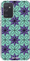 Casetastic Samsung Galaxy A72 (2021) 5G / Galaxy A72 (2021) 4G Hoesje - Softcover Hoesje met Design - Statement Flowers Purple Print