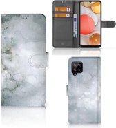 Housse en Cuir Etui de Protection pour Samsung Galaxy A42 5G Portefeuille Peinture Gris
