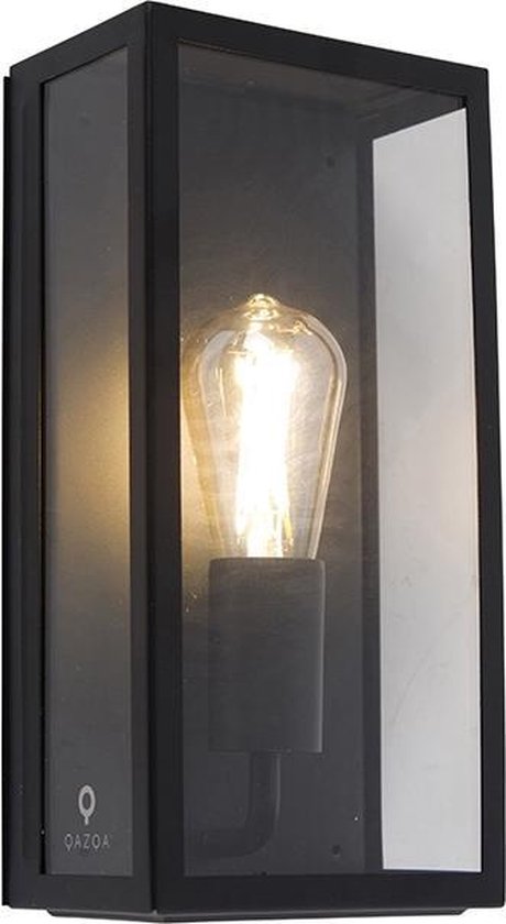 QAZQA rotterdam - Wandlamp voor buiten - 1 lichts - Zwart - Buitenverlichting