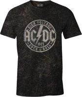 ACDC - Black Men's T-shirt Rock & Roll 1975 - M