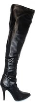 Soisbelle Grote Maten Imitatie Lakleren Overknee Boot X301 Zwart Maat 44