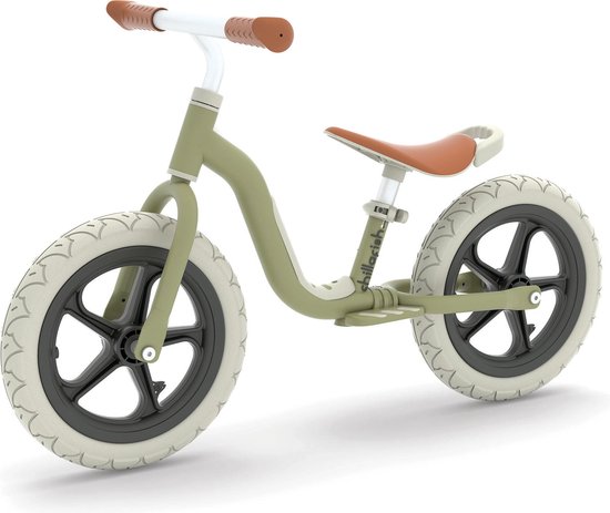 Chillafish Loopfiets 2 jaar - Lichtgewicht met verstelbaar zadel en stuur - Groen - Loopfiets voor jongens en meisjes tot 5 jaar met voetsteun, handvat om te dragen en 12" anti lek banden - Model Charlie Lux