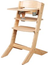 Geuther Houten Meegroeistoel - Kinderstoel - Onbehandeld/Naturel - Inclusief tuigje en afneembaar tafelblad