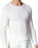 Wit heren T-shirt met lange mouwen en ronde hals, aansluitend model. Gemaakt van zachte 100% katoen.