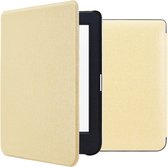 iMoshion Ereader Cover / Hoesje Geschikt voor Kobo Nia - iMoshion Canvas Sleepcover Bookcase zonder stand - Goud / Glitter Goud