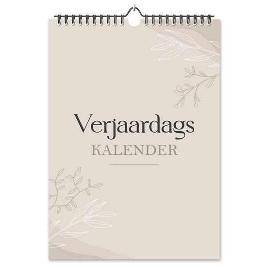 Fyllbooks - Verjaardagskalender - Kalender Verjaardagen - Beige - 13 Pagina's