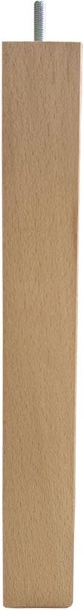 FLE - Meubelpoot vierkant 5 bij 5 cm en hoogte 36 cm van massief hout (M8)