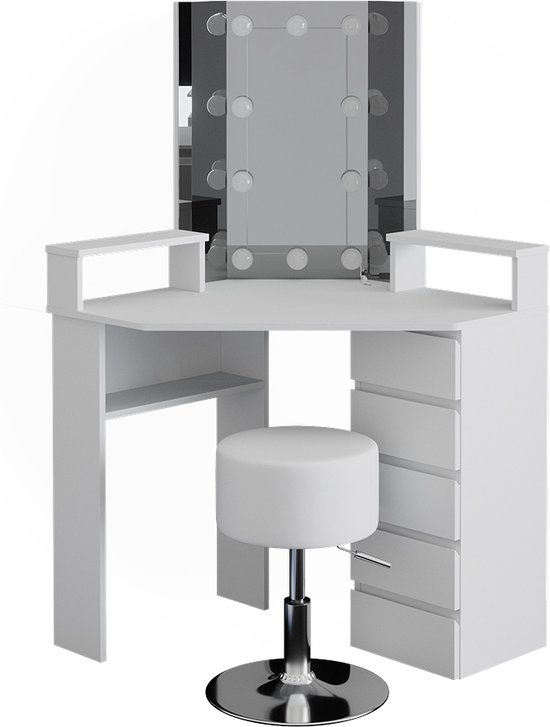 Vicco Kaptafel Sherry Grijs Hoogglans Kruk & LED