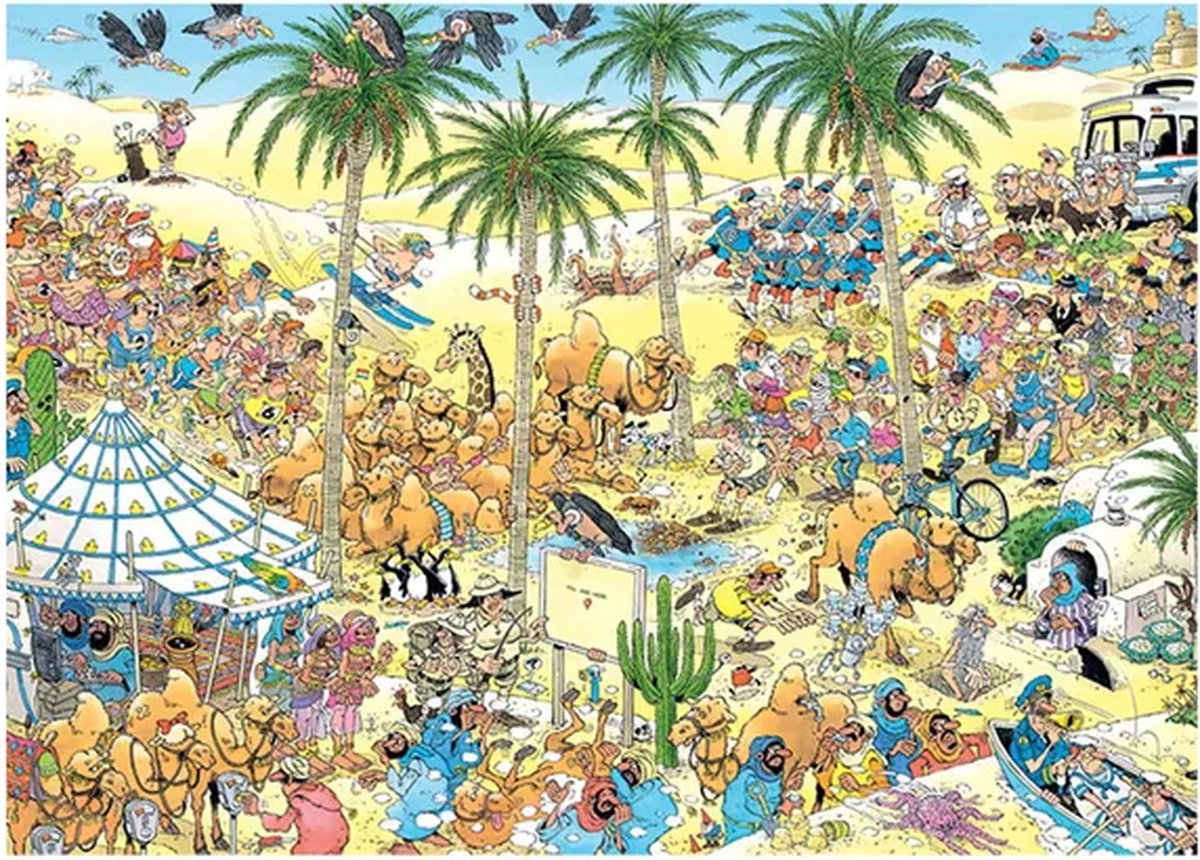 Jan van Haasteren - De Oase - 1000 stukjes puzzel - Legpuzzel — afbeelding 3