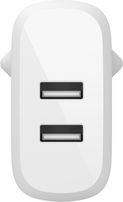 Chargeur universel 2 ports Belkin Boost Charge pour la maison - 4,8 A - Argenté, Blanc