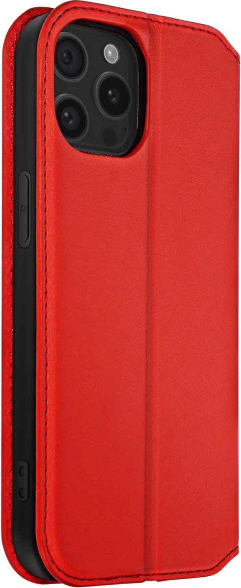 Avizar Foliohoes Geschikt voor iPhone 15 Pro met multifunctionele klep, Rood