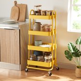 Bol.com Keukentrolley Pyhäntä met 4 manden 1035x46x35 cm geel [en.casa] aanbieding