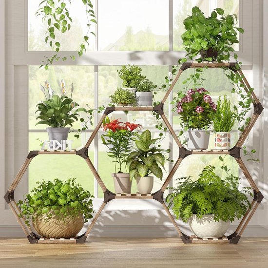 Houten Plantenstandaard - Multifunctioneel Plantenrek Voor Binnen En Buiten