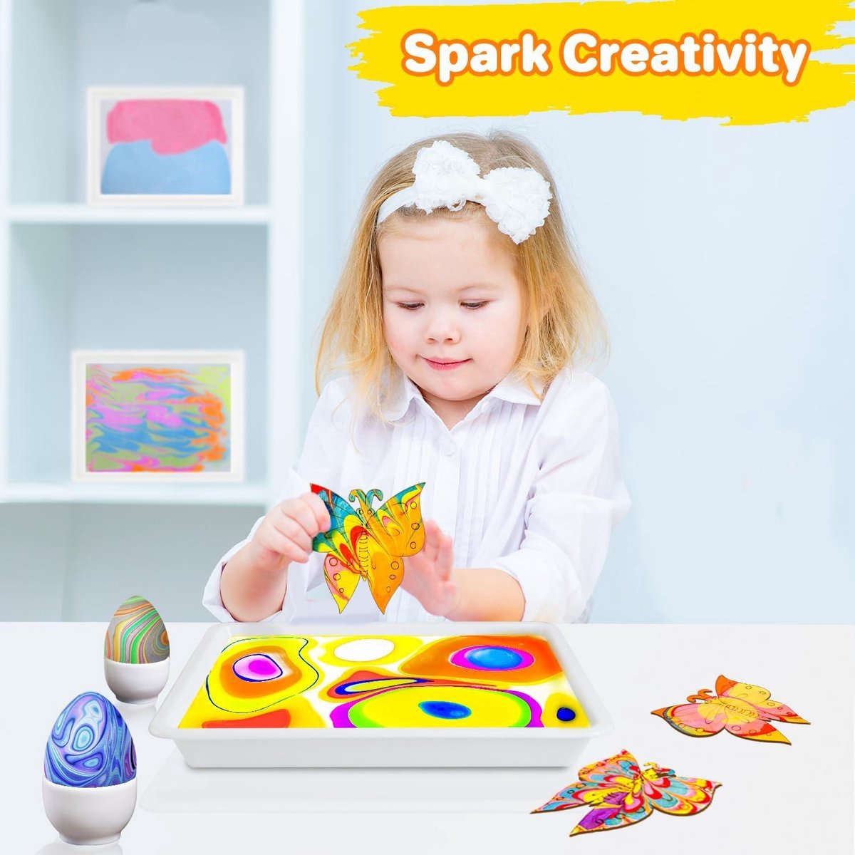 Ensemble de peinture marbrée à Water pour enfants – Arts et artisanat – 8-12 ans