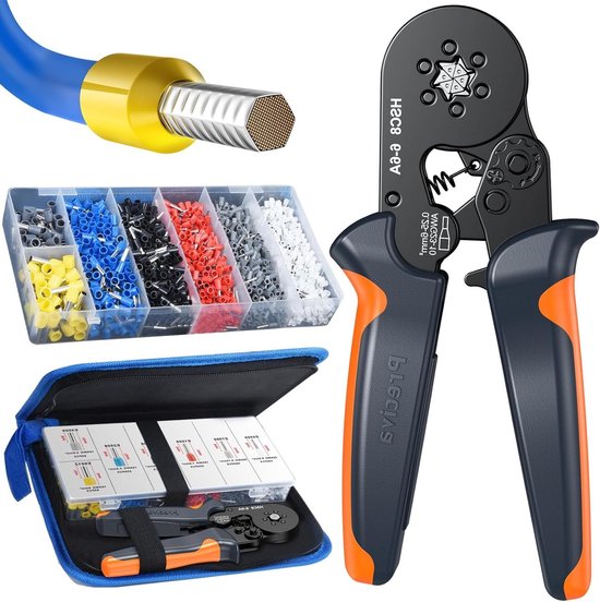 Embouts de pinces à sertir - Jeu de pinces à sertir Preciva pour cosses de câble 025-6 mm² 1900 pièces