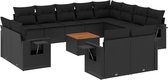 vidaXL-13-delige-Loungeset-met-kussens-poly-rattan-zwart