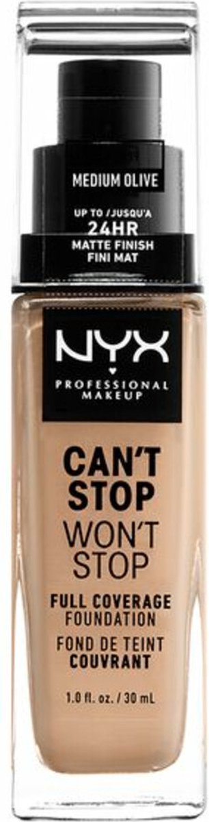 Goedkoopste Nyx Professional Makeup Can't Stop Won't Stop Foundation - Medium Olive - Volledig Dekkende Foundation - Medium