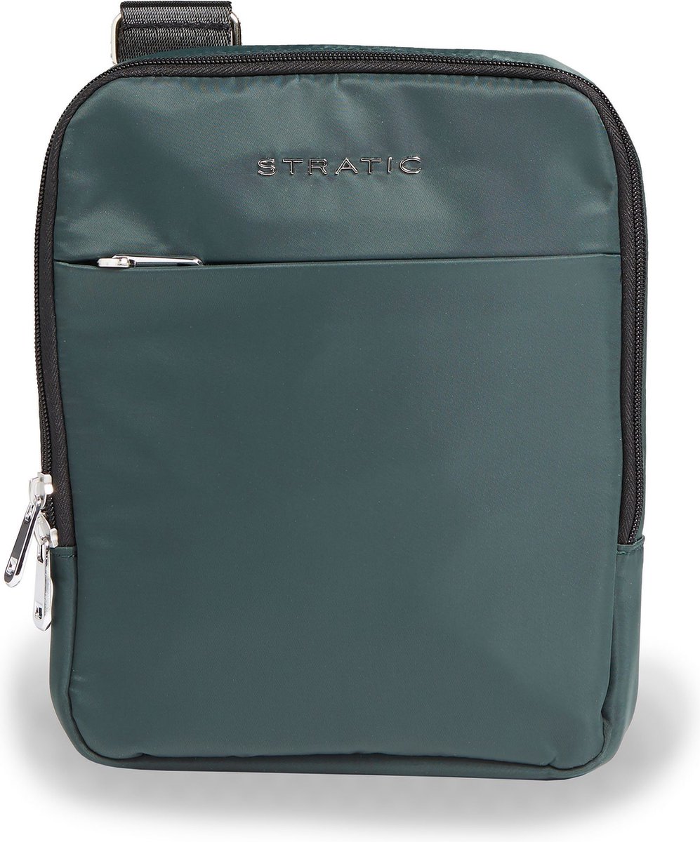 Stratic Schoudertas met laptopvak Pure Messenger Bag Dark Green Groene