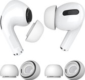 MMOBIEL 2 paires d' Pointes d'écouteurs de remplacement adaptés aux AirPods Pro Gen 1 et 2 - Embouts en Siliconen antidérapants avec trou antibruit, boîte de rangement portable et se rangent dans l'étui de chargement - M - Wit