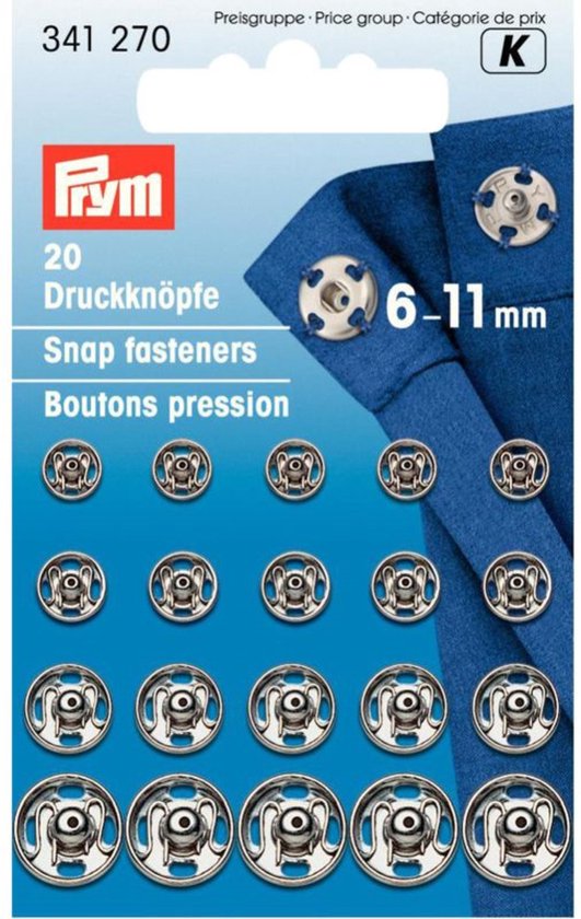 Prym Drukker 6-11mm Zilver