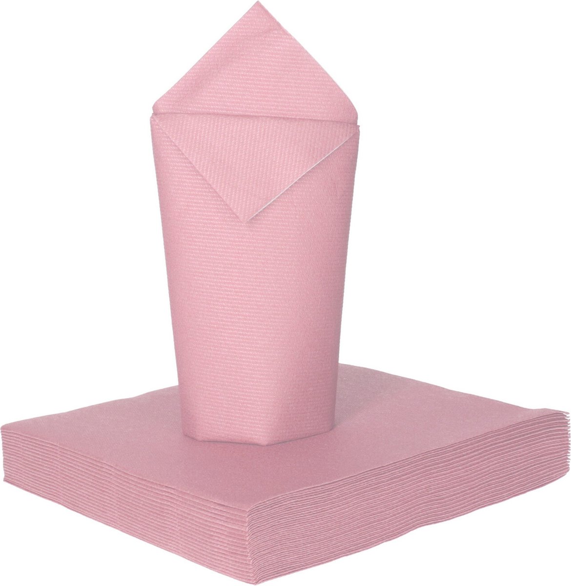 Givi Italia Feest servetten - 16x - lichtroze - 3 laags - 33x33cm - feest/verjaardag servetten