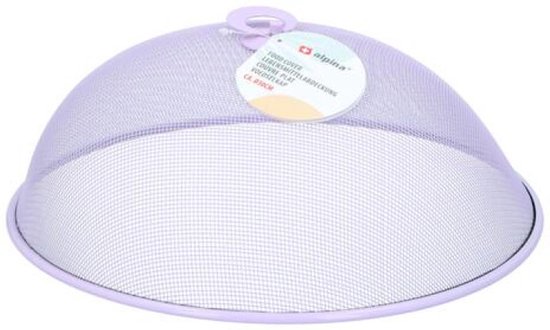 Alpina Vliegenkap/voedselkap - 3x - rond - lila paars - D30 x H15 cm - buiten eten - anti insecten - metaal — afbeelding 4