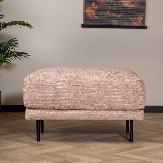 Bronx71® Hocker Denver tissu chenille rose
