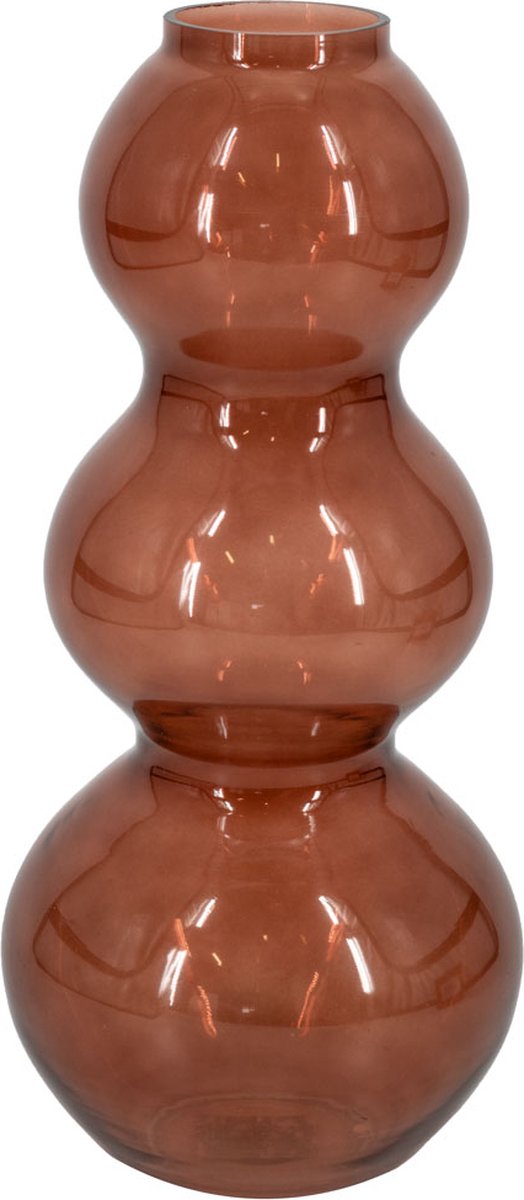 homebound by ky Glazen vaas bubble roze | 14,5x18x18cm | bloemenvaas van glas roze bubbels