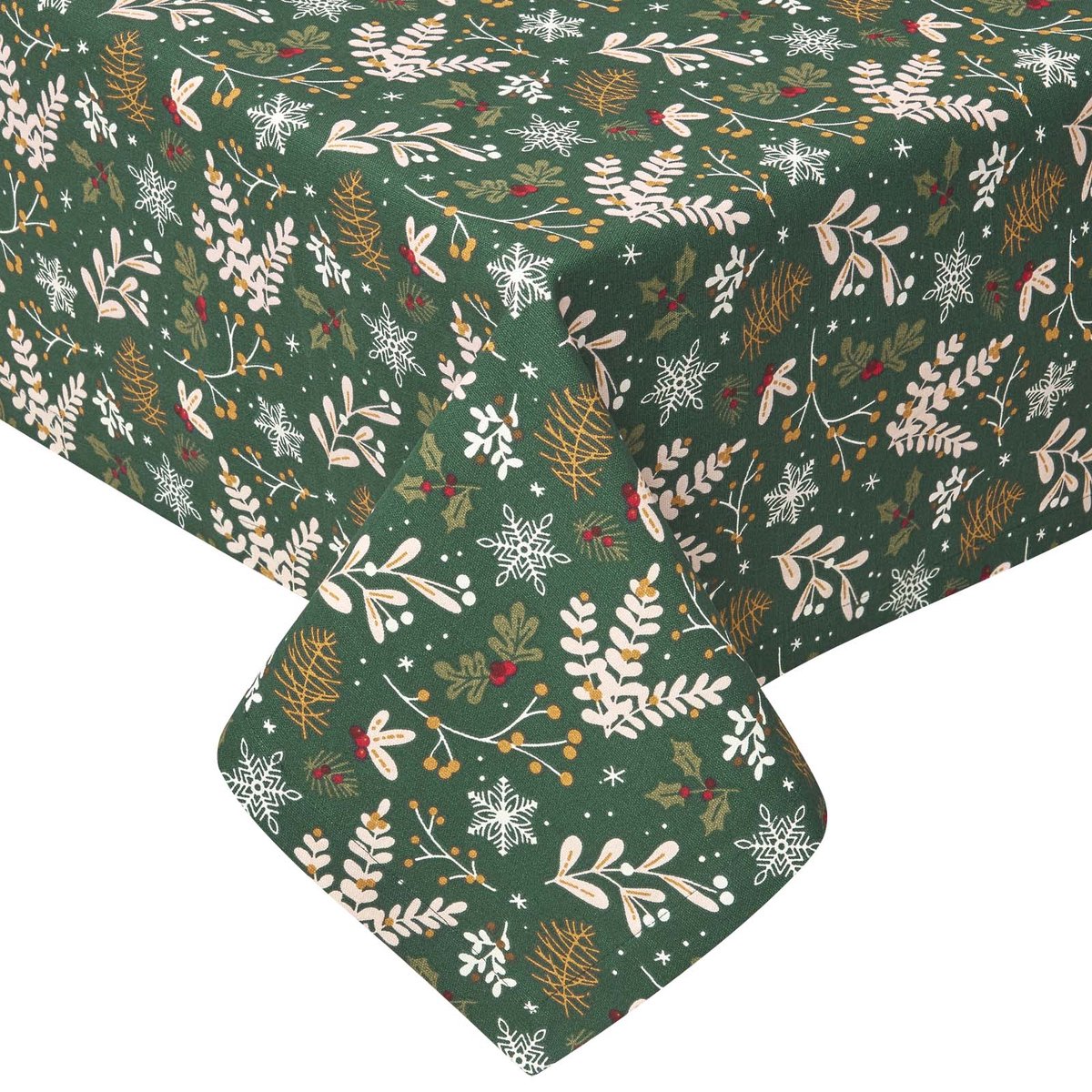 Homescapes Festive Forest 100% Katoen Rond Groen Kersttafelkleed 178cm
