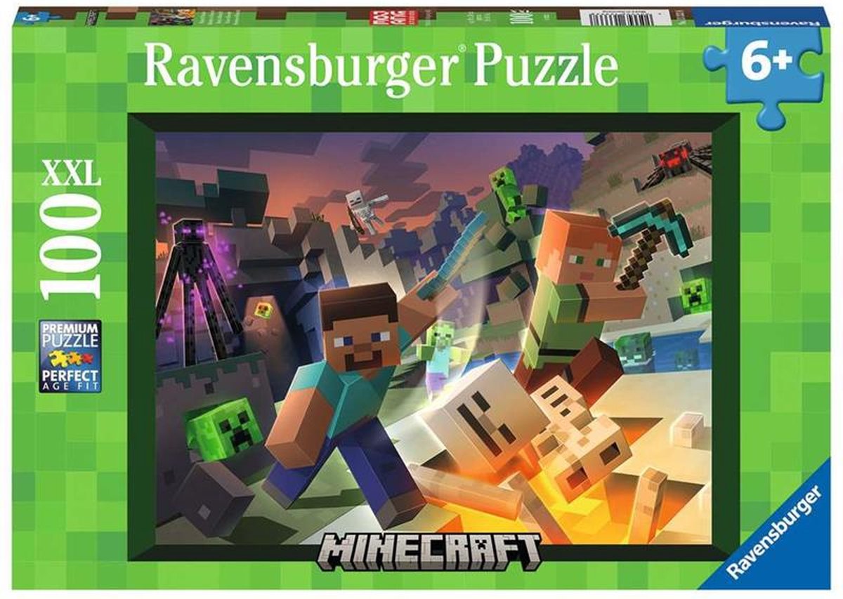 Ravensburger puzzel Monster Minecraft - Legpuzzel - 100 XXL stukjes — afbeelding 6