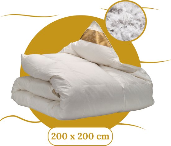 Couette Duvet 200x220 Cm Toutes Saisons - Garnissage 2442 G, Housse Coton, Lavable, Certifiée Oeko-Tex & RDS