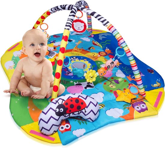 Anika Educatiemat Buikkussen Babybox - Rijke Set Speelgoed Rammelaars