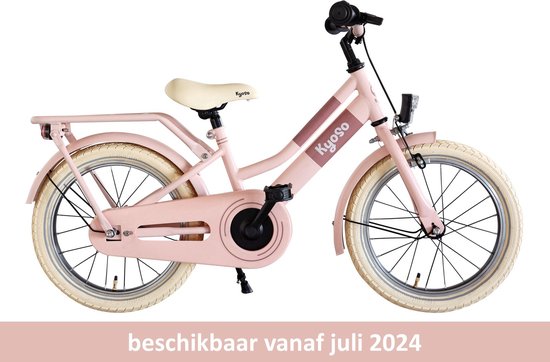 Kinderfiets 16" Kyoso Blossom Breeze met remnaaf - mat roze van Merkloos — afbeelding 3